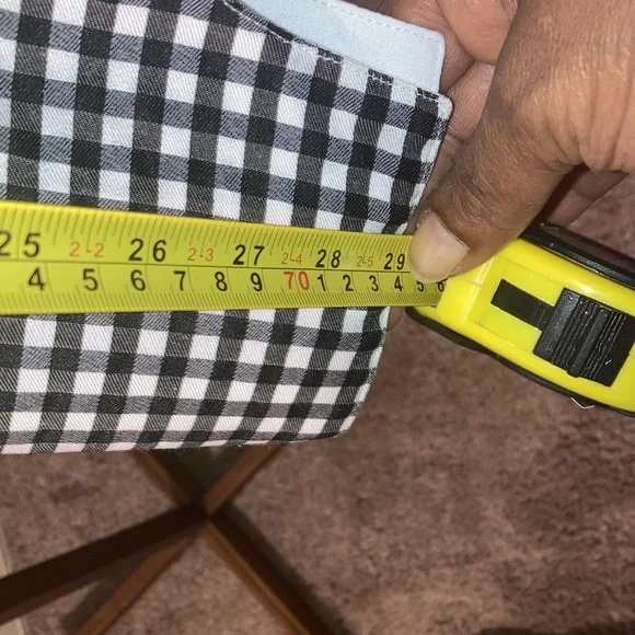 Georges | Men’s Black/White Checkered Dress Shirt - Size 18/18 1/2 36/37 - Picture 8 of 12